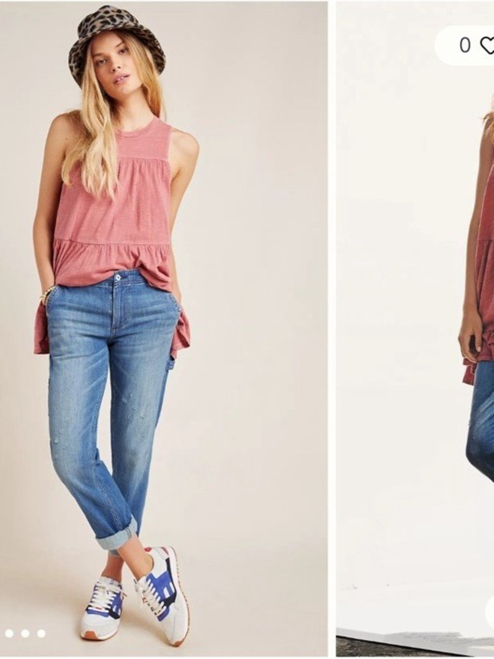 Anthropologie Georgia Tiered Babydoll Tunic Top Mauve Pink Sleeveless Size XS